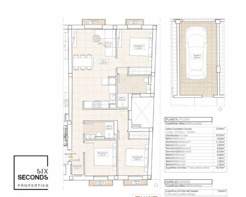 3 bedroom Apartment for sale in Hondon de las Nieves with garage - € 255,000 (Ref: 8894191)