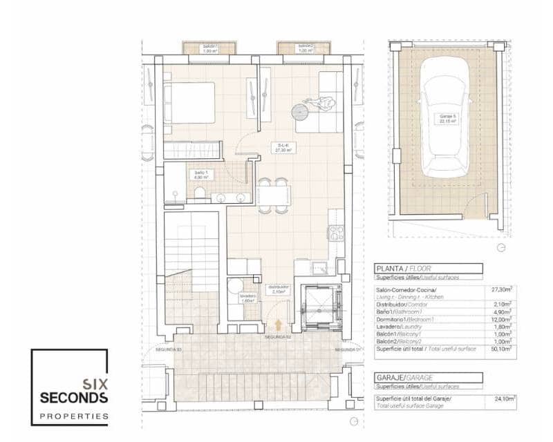 1 slaapkamer Appartement te koop in Hondon de las Nieves met garage - € 175.000 (Ref: 8894192)