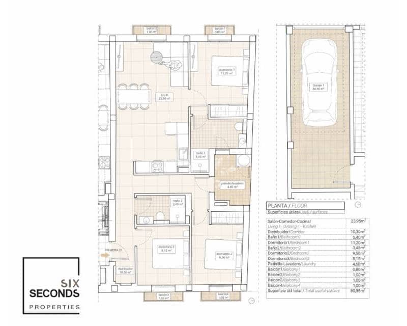 3 chambre Appartement à vendre à Hondon de las Nieves avec garage - 250 000 € (Ref: 8894194)