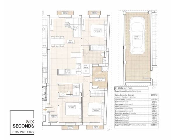 3 chambre Appartement à vendre à Hondón de las Nieves avec garage - 250 000 € (Ref: 8894194)