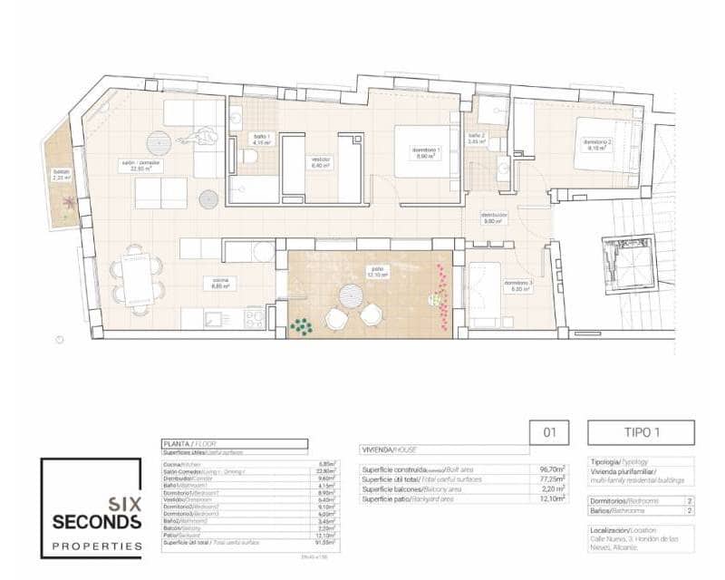 3 slaapkamer Appartement te koop in Hondon de las Nieves - € 230.000 (Ref: 8895391)