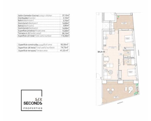 2 chambre Appartement à vendre à Hondón de las Nieves avec piscine garage - 240 000 € (Ref: 8895743)