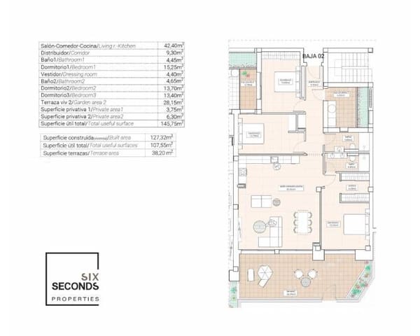 3 slaapkamer Appartement te koop in Hondón de las Nieves met zwembad garage - € 305.000 (Ref: 8895745)