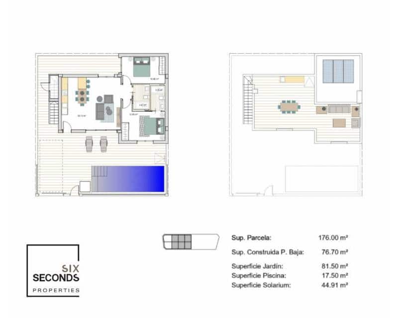 2 soveværelse Semi-Rækkehus til salg i Roldan med swimmingpool - € 299.900 (Ref: 8895952)
