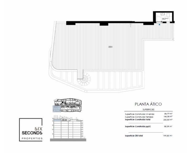 2 bedroom Penthouse for sale in La Villajoyosa / Vila Joiosa with pool - € 655,000 (Ref: 8905860)