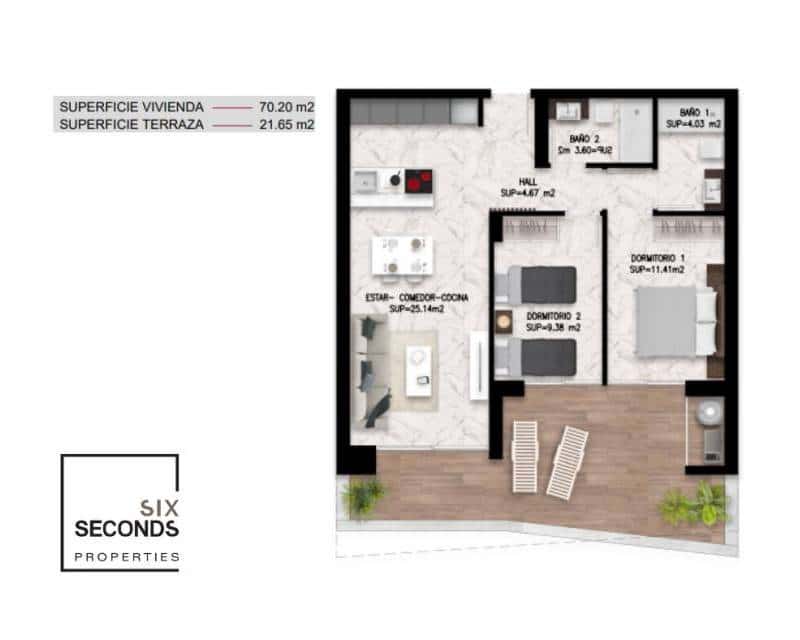 2 makuuhuone Huoneisto myytävänä paikassa San Miguel de Salinas mukana uima-altaan 
autotalli - 239 000 € (Ref: 8942250)