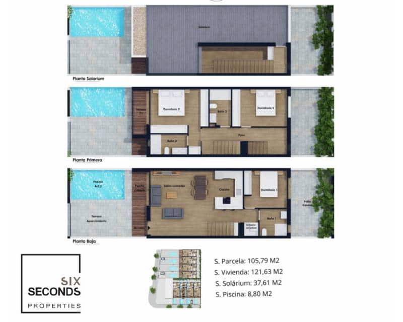 3 bedroom Terraced Villa for sale in Pilar de la Horadada with pool - € 385,000 (Ref: 8989951)