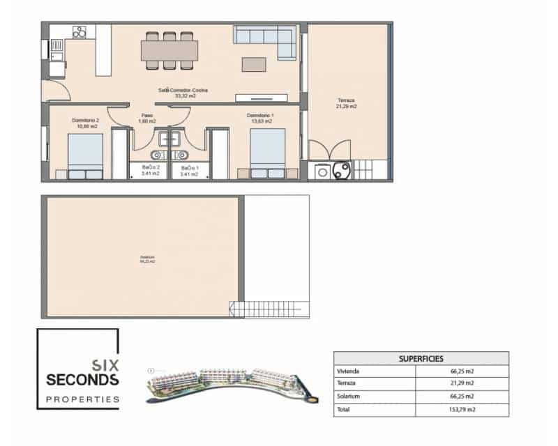 2 Zimmer Apartment zu verkaufen in Finestrat mit Pool Garage - 329.900 € (Ref: 9000368)