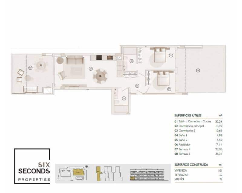 2 chambre Appartement à vendre à Las Colinas Golf avec piscine garage - 390 000 € (Ref: 9002239)