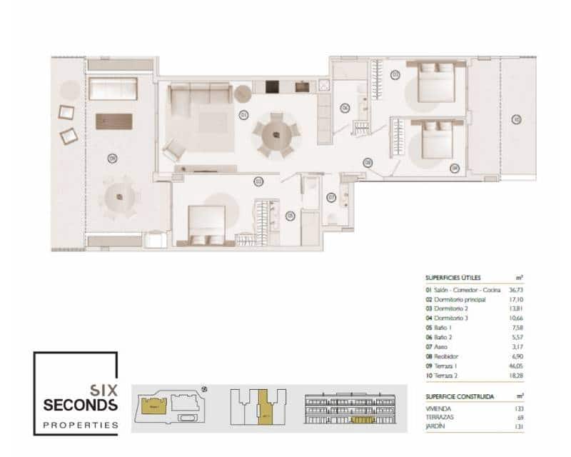 3 chambre Appartement à vendre à Las Colinas Golf avec piscine garage - 560 000 € (Ref: 9002240)