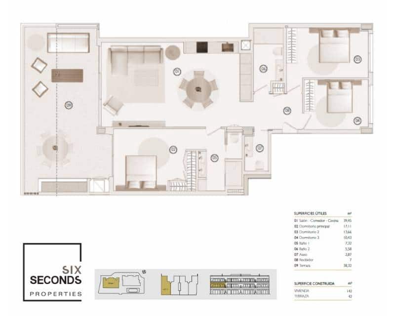 3 Zimmer Apartment zu verkaufen in Las Colinas Golf mit Pool Garage - 595.000 € (Ref: 9002241)