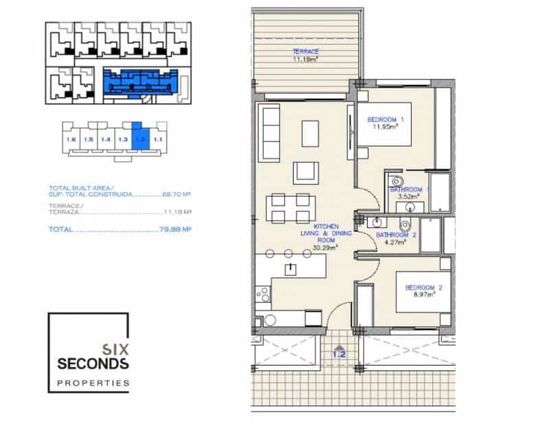 2 Zimmer Apartment zu verkaufen in Los Alcazares mit Pool Garage - 299.000 € (Ref: 9021901)