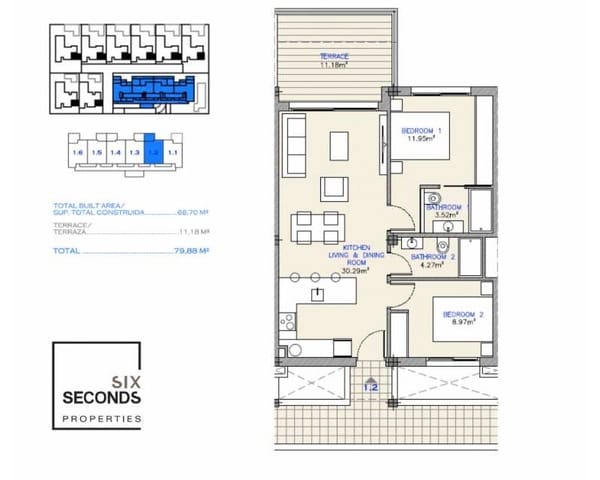 2 Zimmer Apartment zu verkaufen in Las Lomas de Rame - Bahía Bella, Los Alcázares mit Pool Garage - 299.000 € (Ref: 9021901)