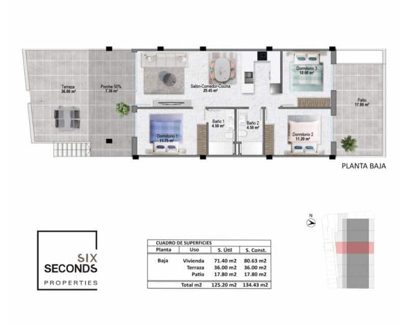 3 slaapkamer Huis te koop in Pilar de la Horadada met zwembad - € 299.900 (Ref: 9025051)