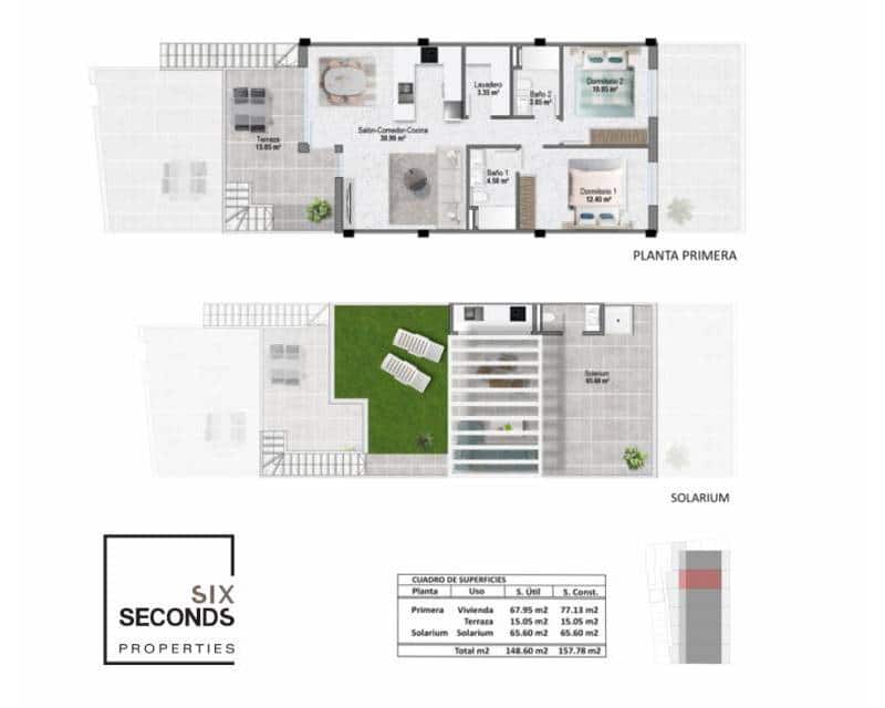 2 chambre Maison de Ville à vendre à Pilar de la Horadada avec piscine - 319 900 € (Ref: 9028690)