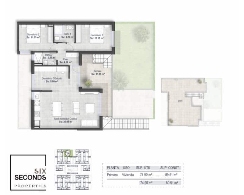 3 bedroom Townhouse for sale in Alhama de Murcia with pool - € 287,000 (Ref: 9041051)