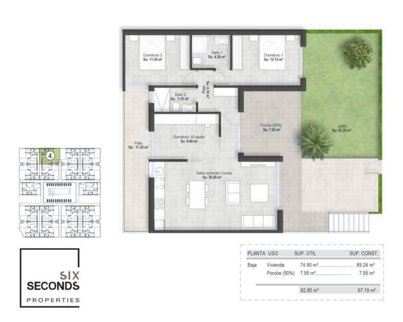 3 soveværelse Byhus til salg i Alhama de Murcia med swimmingpool - € 264.500 (Ref: 9041052)