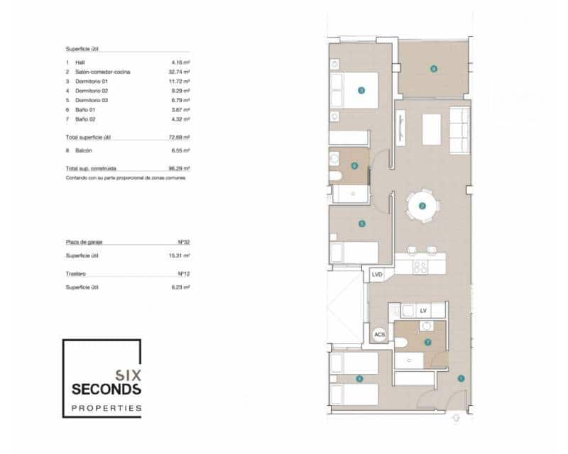 3 sovrum Lägenhet till salu i Jacarilla med pool garage - 187 000 € (Ref: 9049760)