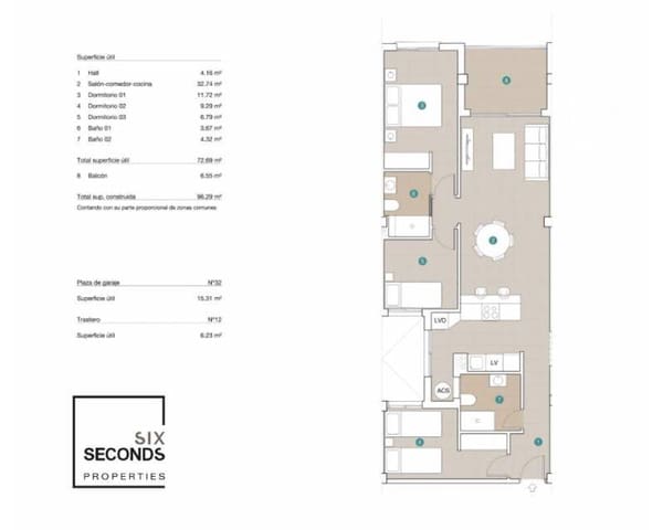 3 slaapkamer Appartement te koop in Jacarilla met zwembad garage - € 187.000 (Ref: 9049760)