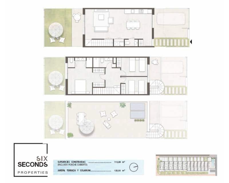 3 soveværelse Rækkehus til salg i Pilar de la Horadada med swimmingpool garage - € 327.900 (Ref: 9058151)