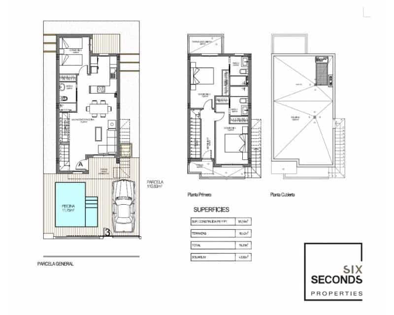 3 soveværelse Semi-Rækkehus til salg i Torrevieja med swimmingpool garage - € 409.000 (Ref: 9061596)