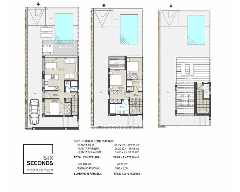 3 soverom Kjedet enebolig til salgs i Torre de la Horadada med svømmebasseng garasje - € 795 000 (Ref: 9066677)