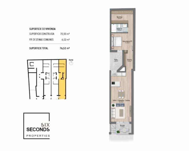 1 makuuhuone Huoneisto myytävänä paikassa Torrevieja mukana uima-altaan - 219 000 € (Ref: 9109312)
