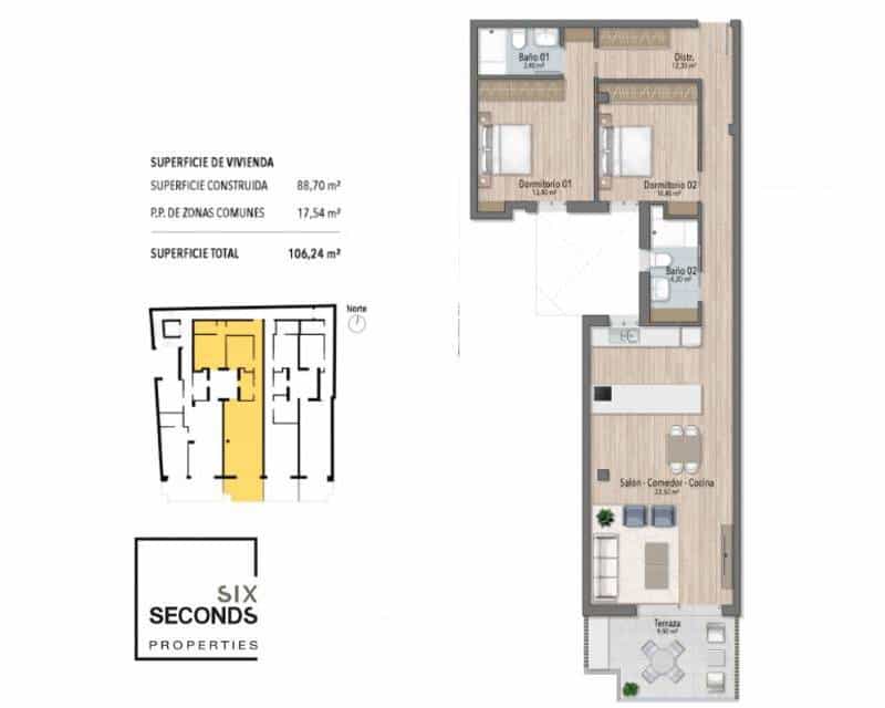 2 soveværelse Penthouse til salg i Torrevieja med swimmingpool - € 388.000 (Ref: 9109442)