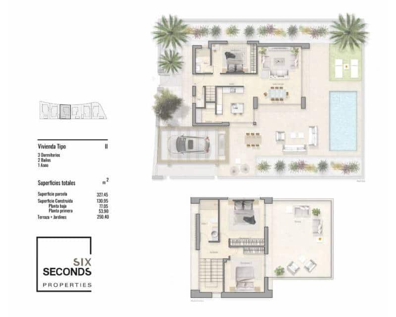 3 Zimmer Villa zu verkaufen in Pilar de la Horadada mit Pool Garage - 574.000 € (Ref: 9111313)