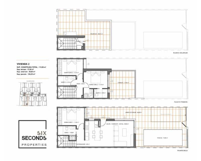 3 soveværelse Semi-Rækkehus til salg i Santiago de la Ribera med swimmingpool garage - € 379.000 (Ref: 9113143)