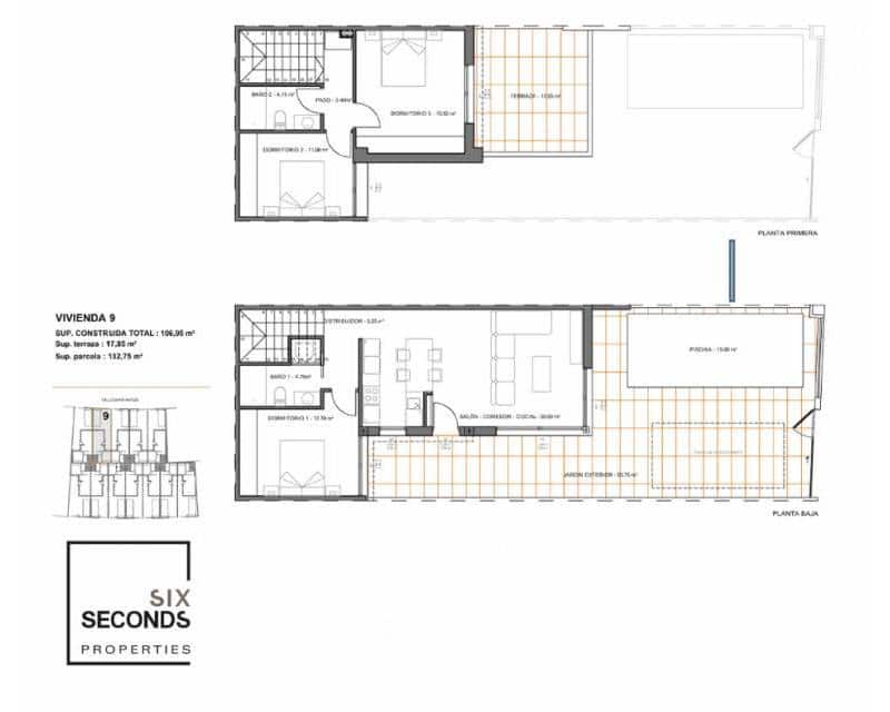 3 soverom Kjedet enebolig til salgs i Santiago de la Ribera med svømmebasseng garasje - € 366 000 (Ref: 9113144)