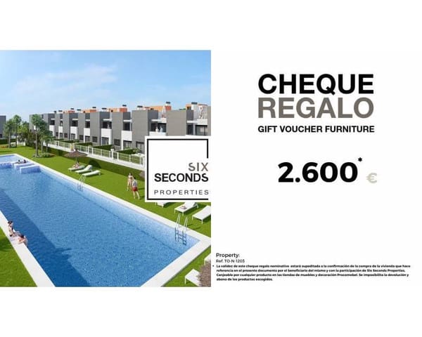 2 quarto Casa em Banda para venda em Aguas Nuevas, Torrevieja com piscina garagem - 277 200 € (Ref: 9123971)