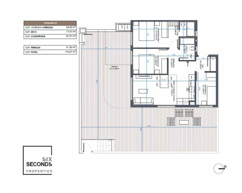 3 chambre Appartement à vendre à Guardamar del Segura avec piscine garage - 345 000 € (Ref: 9163157)