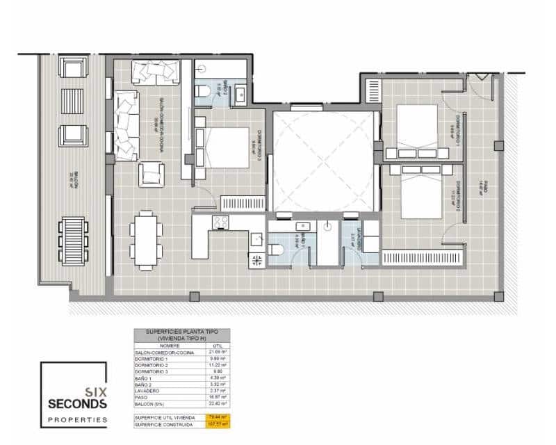 Ático de 3 habitaciones en Torrevieja en venta con piscina - 410.000 € (Ref: 9175316)