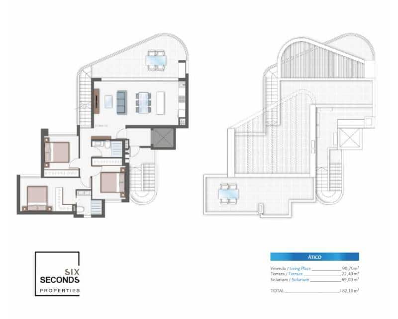 3 slaapkamer Penthouse te koop in Guardamar del Segura met zwembad - € 550.000 (Ref: 9194283)