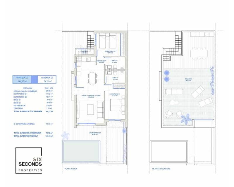 2 soverom Kjedet enebolig til salgs i Roldan med svømmebasseng garasje - € 227 500 (Ref: 9194924)