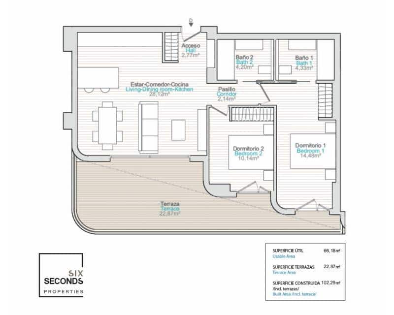 2 makuuhuone Huoneisto myytävänä paikassa La Villajoyosa / Vila Joiosa mukana uima-altaan 
autotalli - 338 000 € (Ref: 9201985)