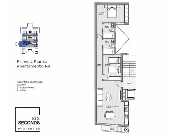 2 camera da letto Appartamento in vendita in El Molino, Torrevieja con piscina - 259.000 € (Rif: 9235772)