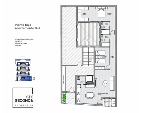 2 bedroom Apartment for sale in El Molino, Torrevieja with pool - € 309,000 (Ref: 9235773)