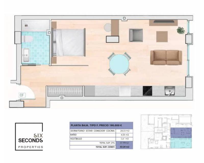 1 slaapkamer Appartement te koop in Guardamar del Segura met zwembad - € 190.000 (Ref: 9314405)