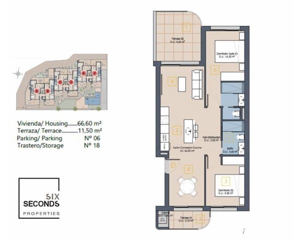 2 soverom Leilighet til salgs i Bahia Bella, Cartagena med svømmebasseng garasje - € 299 900 (Ref: 9318162)