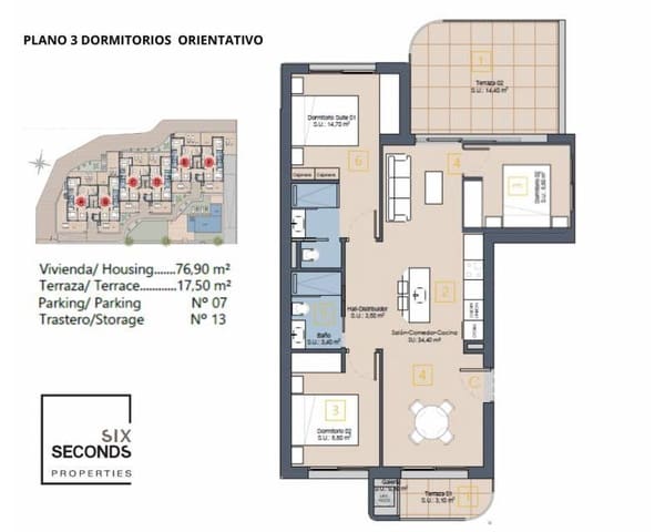 3 slaapkamer Appartement te koop in Bahia Bella, Cartagena met zwembad garage - € 339.900 (Ref: 9318163)