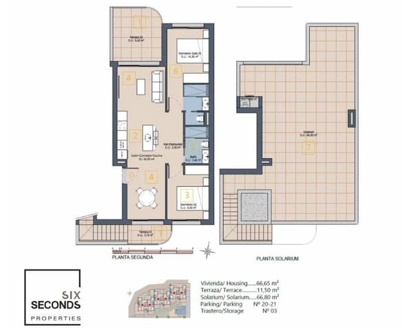 2 soveværelse Penthouse til salg i Bahia Bella, Cartagena med swimmingpool garage - € 369.900 (Ref: 9319591)