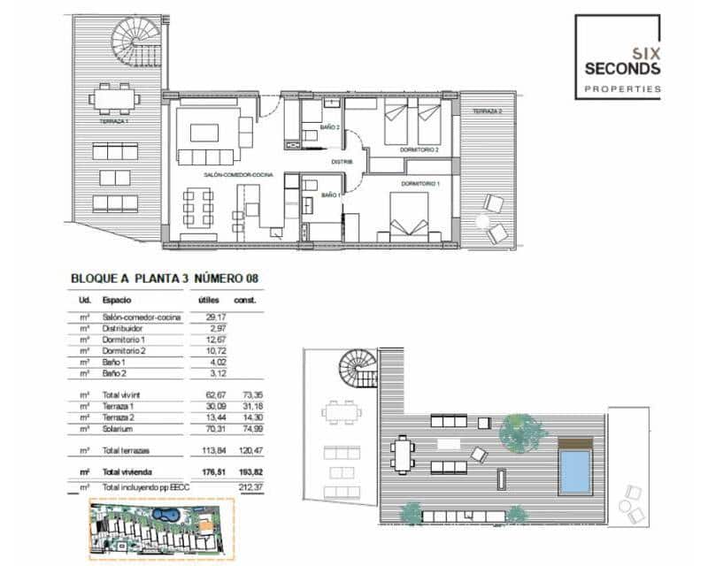 2 soverom Penthouse til salgs i La Nucia med svømmebasseng garasje - € 469 500 (Ref: 9350133)