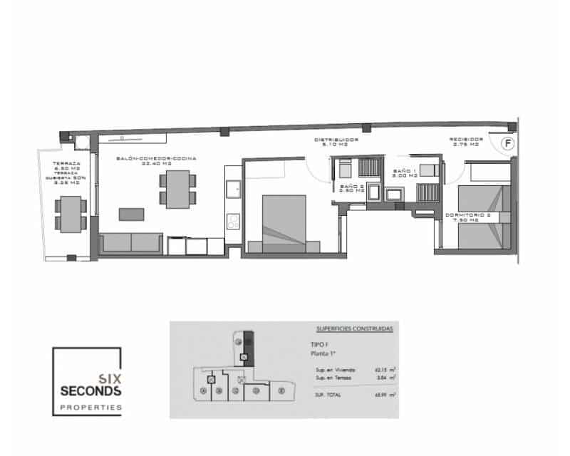 Apartamento de 2 habitaciones en Santa Pola en venta con piscina garaje - 235.000 € (Ref: 9360557)