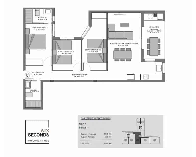 3 chambre Appartement à vendre à Santa Pola avec piscine garage - 285 000 € (Ref: 9360558)