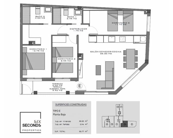 3 chambre Appartement à vendre à Norte, Santa Pola avec piscine garage - 265 000 € (Ref: 9360560)