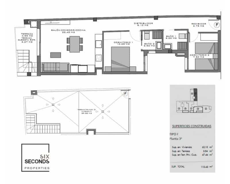2 slaapkamer Penthouse te koop in Santa Pola met zwembad garage - € 320.000 (Ref: 9360959)