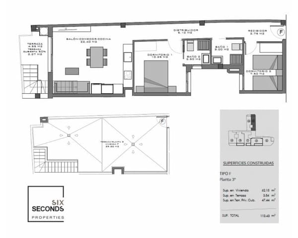 2 quarto Penthouse para venda em Norte, Santa Pola com piscina garagem - 320 000 € (Ref: 9360959)