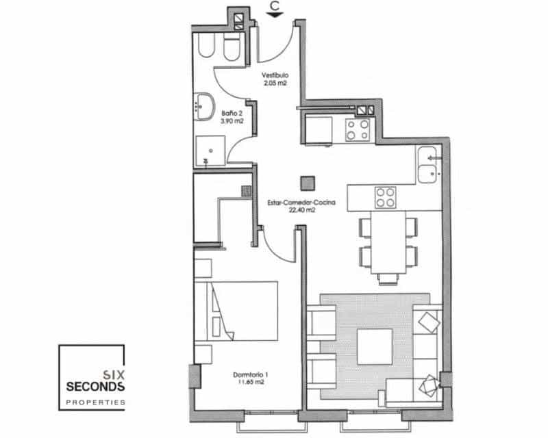 1 camera da letto Appartamento in vendita in Avileses - 75.000 € (Rif: 9410009)